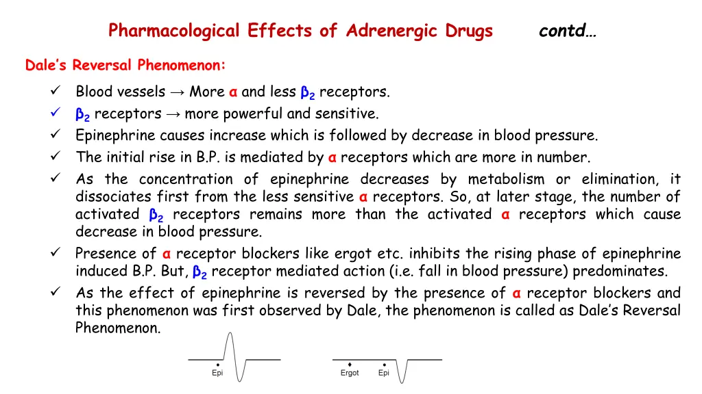 pharmacological effects of adrenergic drugs contd