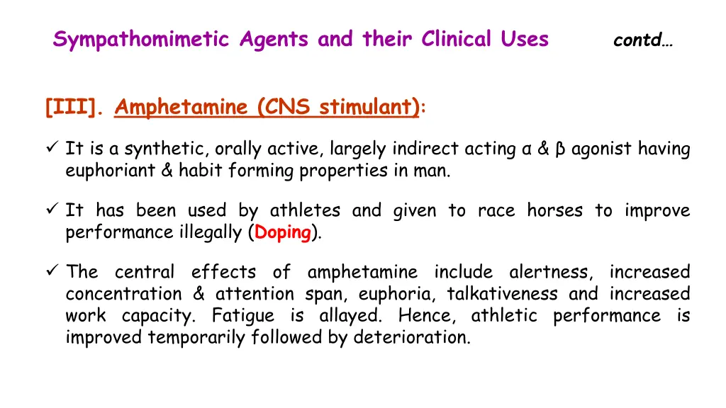 sympathomimetic agents and their clinical uses 2