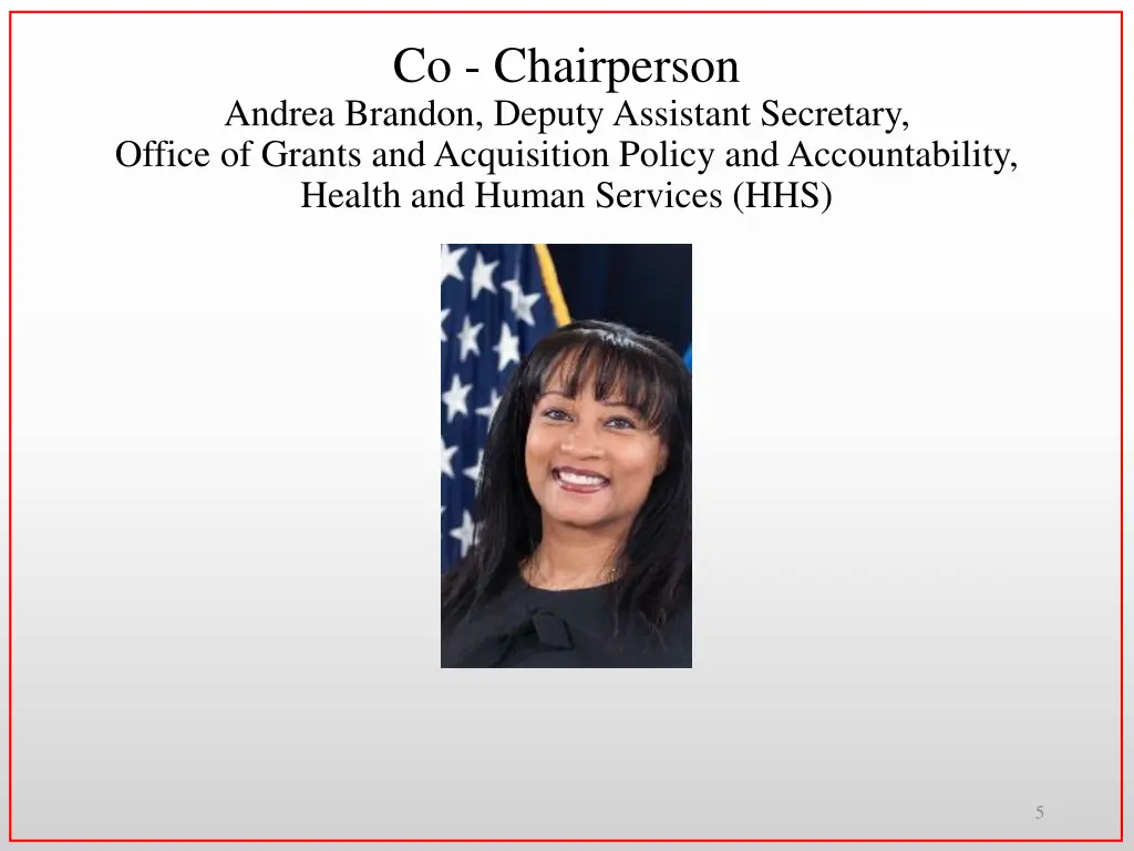 co chairperson andrea brandon deputy assistant