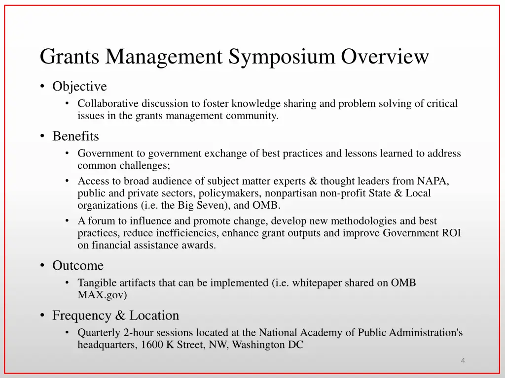 grants management symposium overview