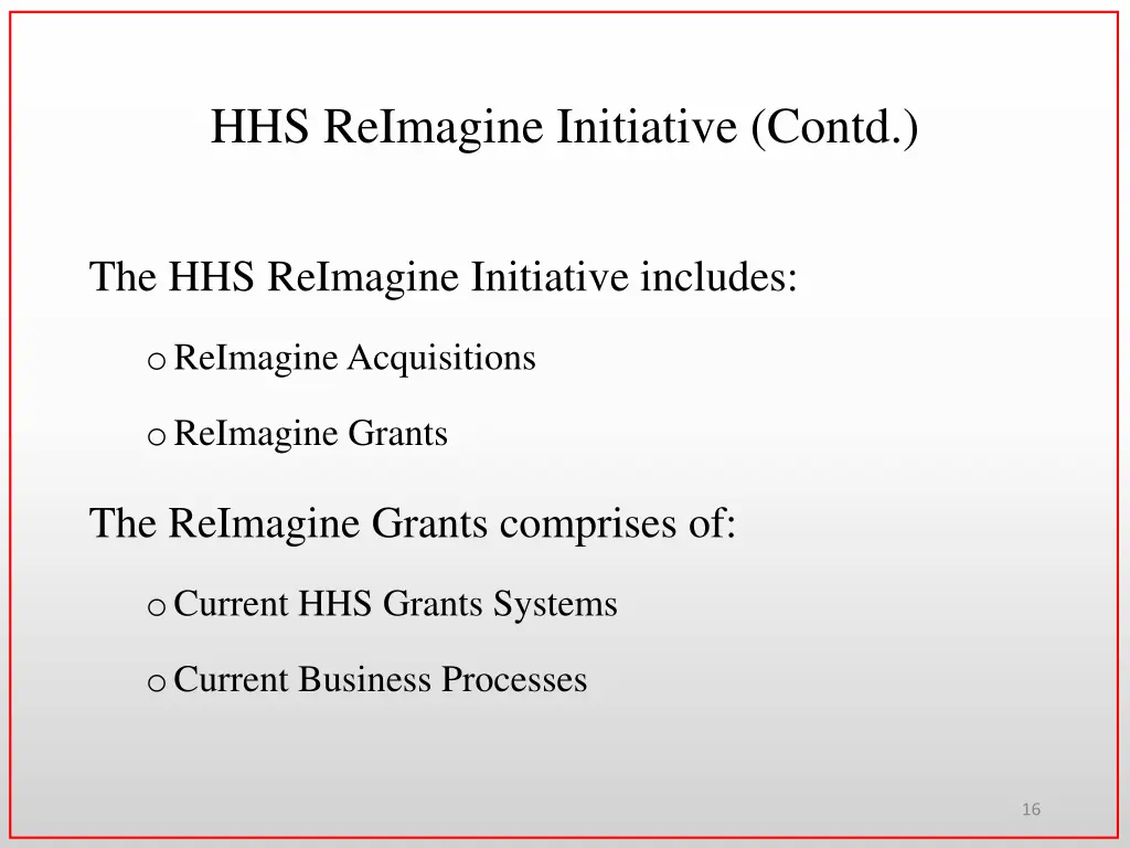 hhs reimagine initiative contd