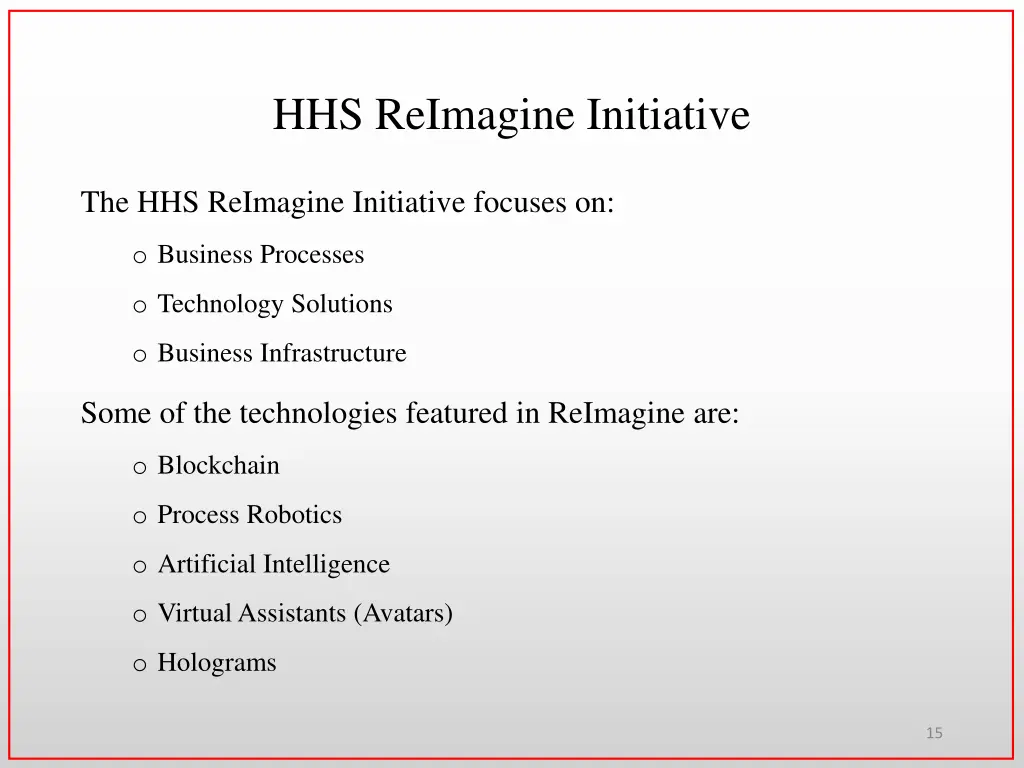hhs reimagine initiative