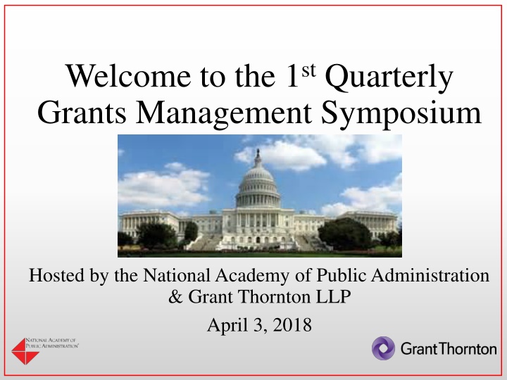 welcome to the 1 st quarterly grants management