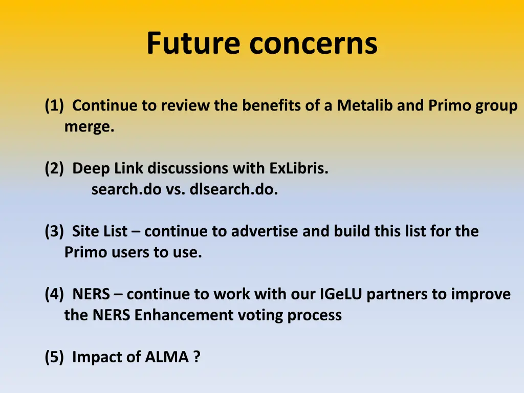 future concerns