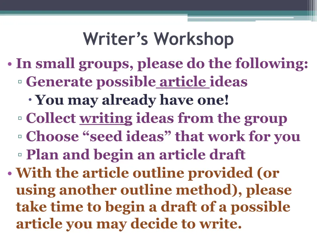 writer s workshop