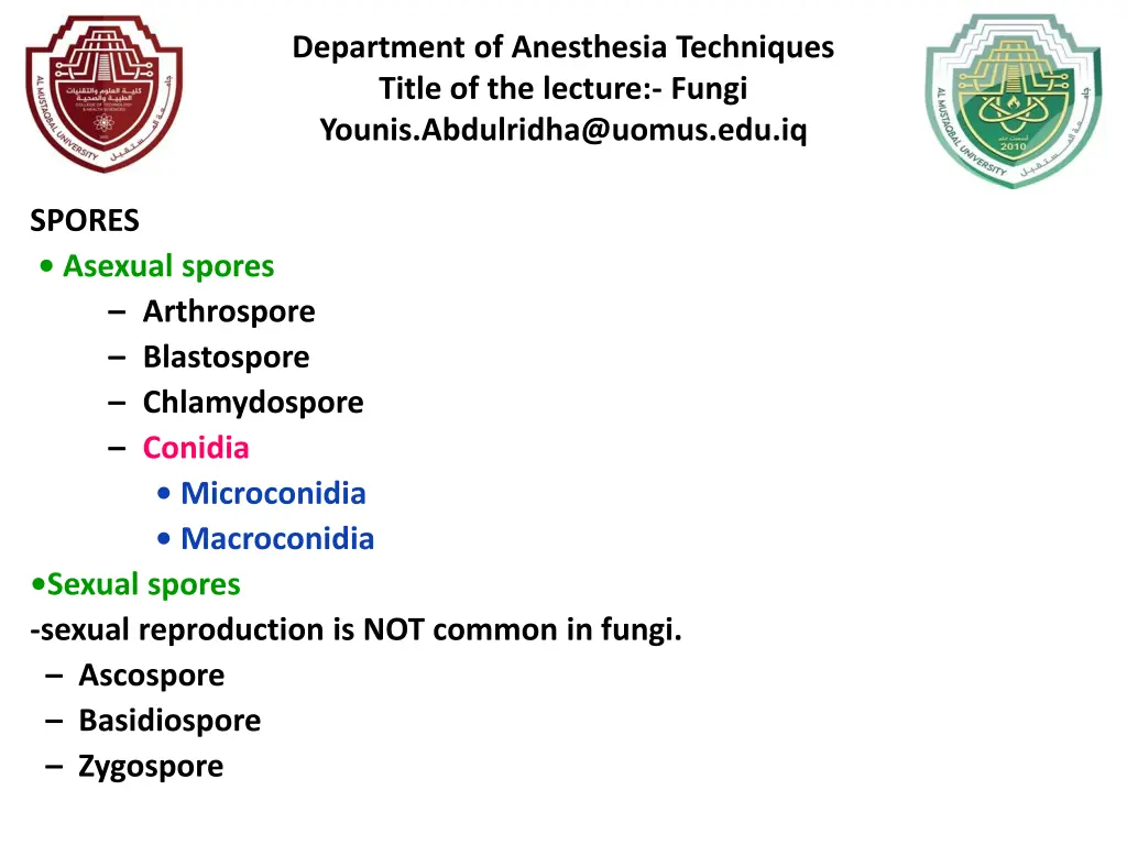 department of anesthesia techniques title 6