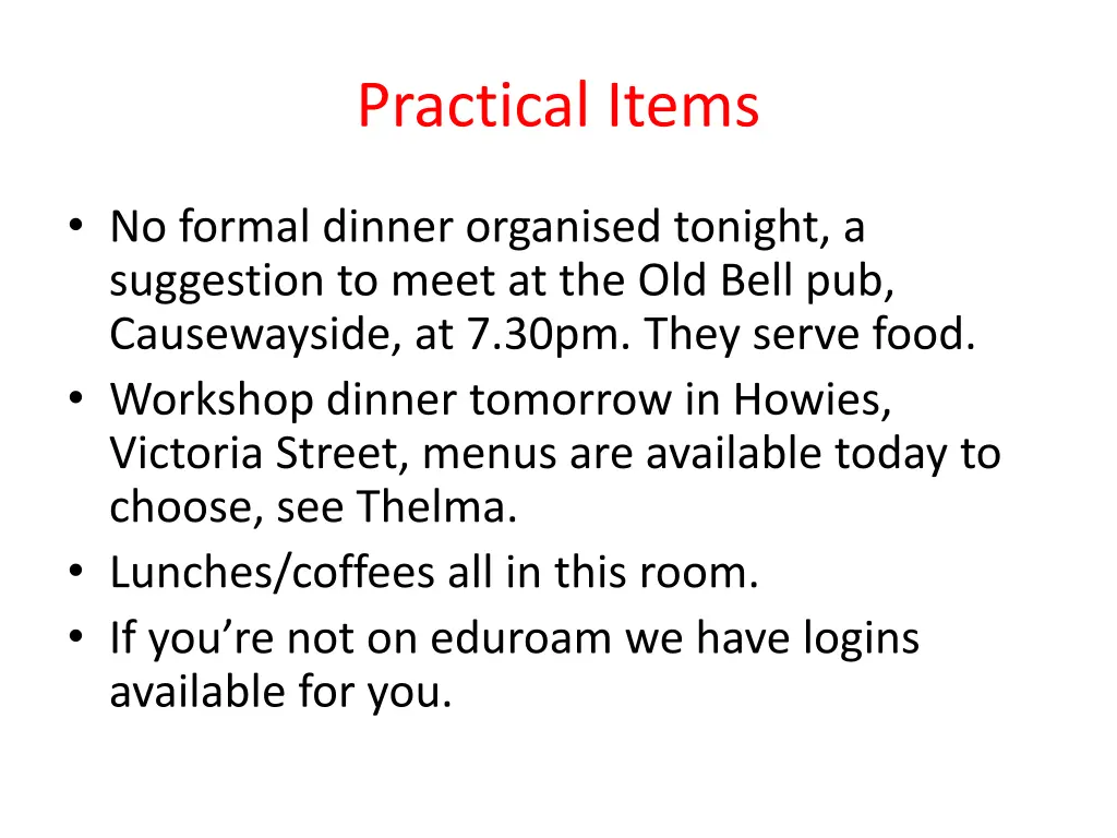 practical items