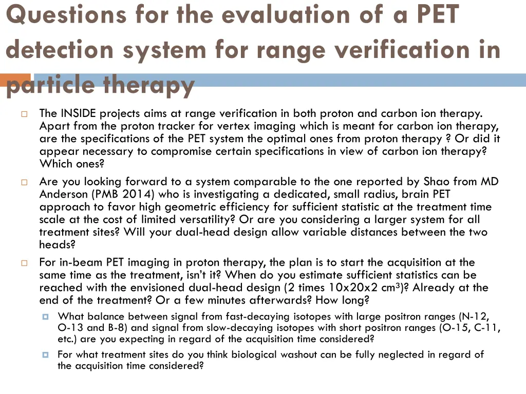 questions for the evaluation of a pet detection