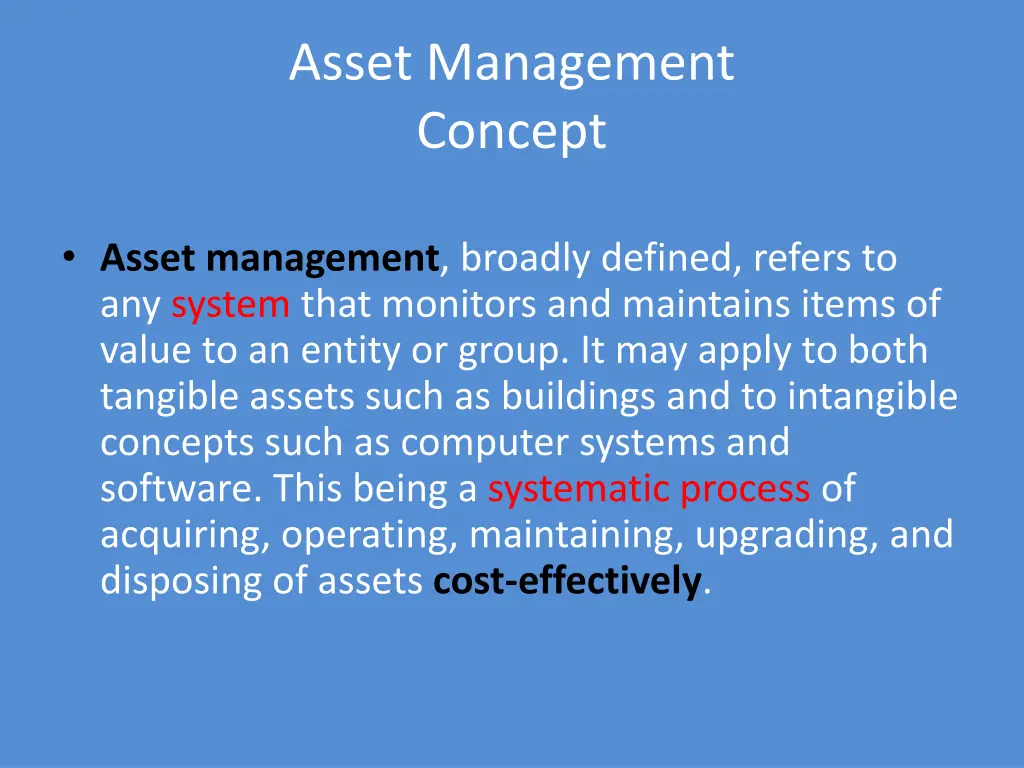 asset management concept