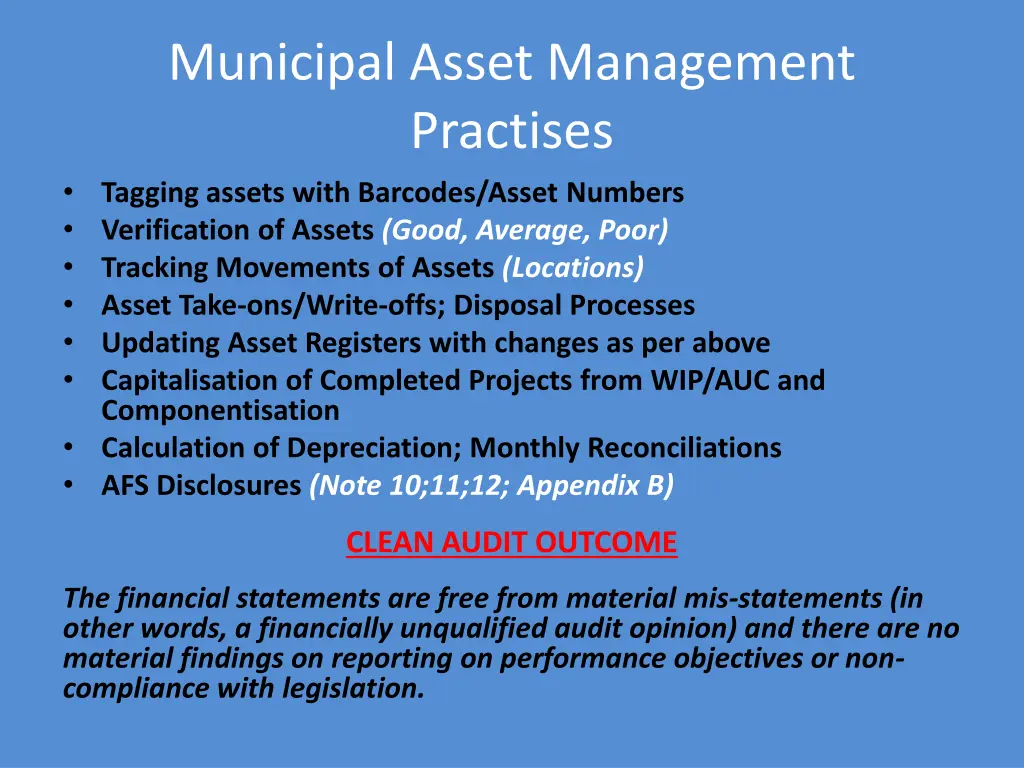 municipal asset management practises tagging