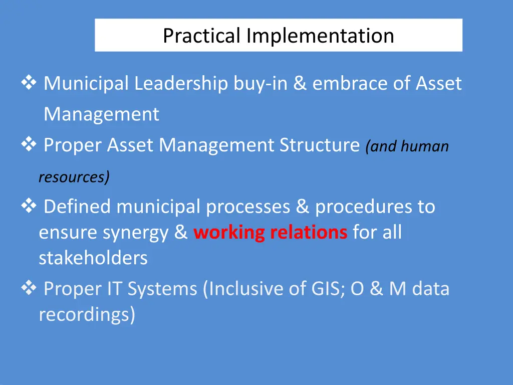 practical implementation