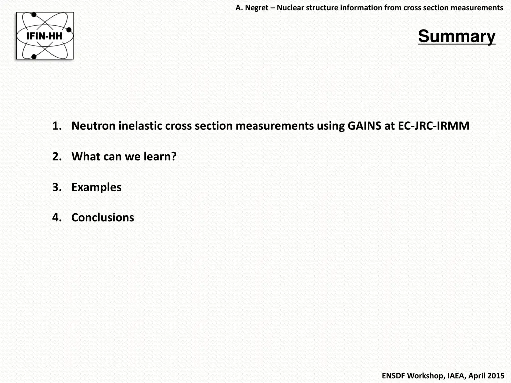 a negret nuclear structure information from cross