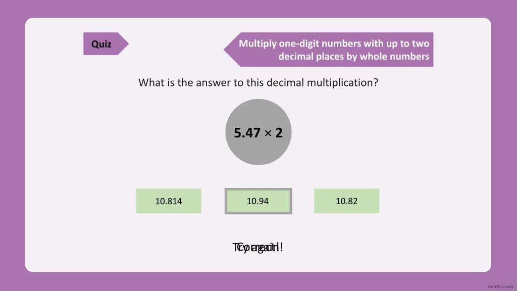 multiply one digit numbers with up to two decimal 2
