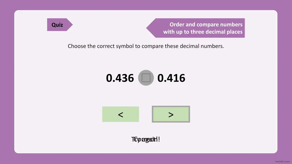 order and compare numbers with up to three 1