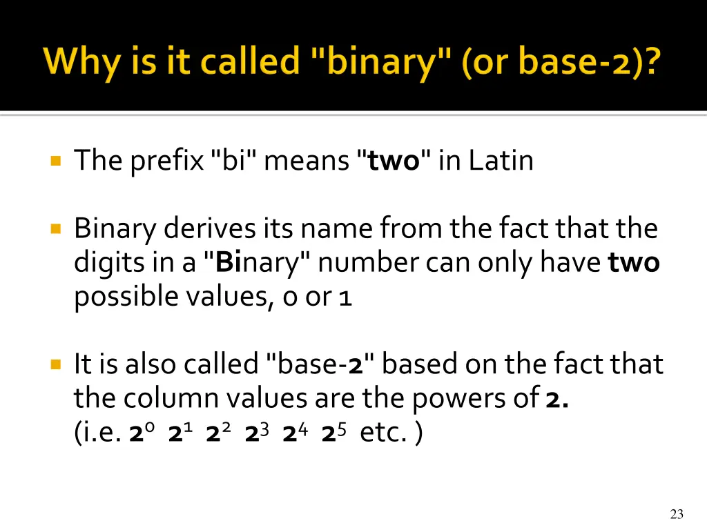 the prefix bi means two in latin