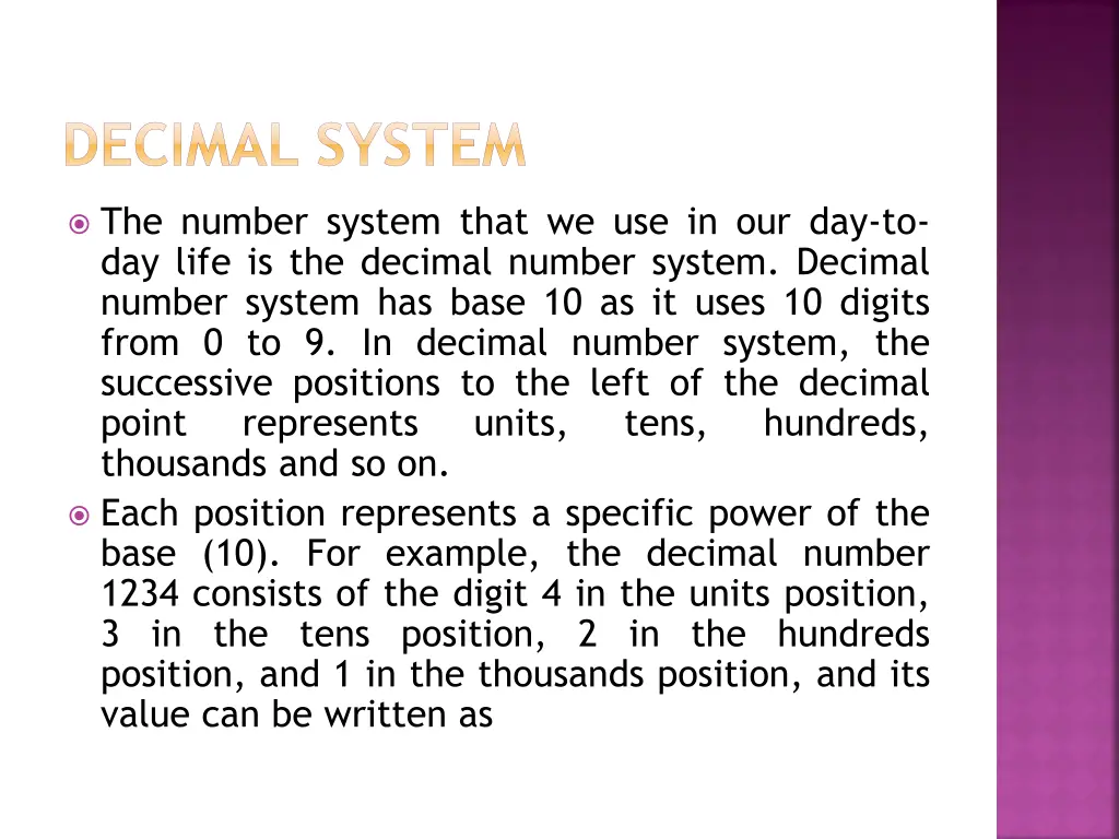 decimal system
