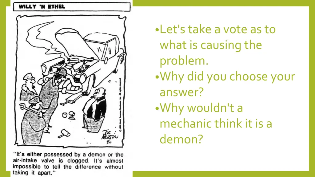 let s take a vote as to what is causing