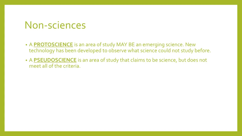 non sciences