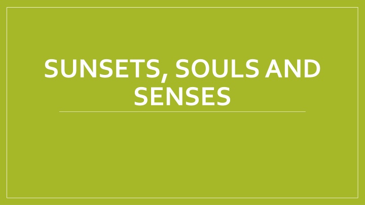 sunsets souls and senses
