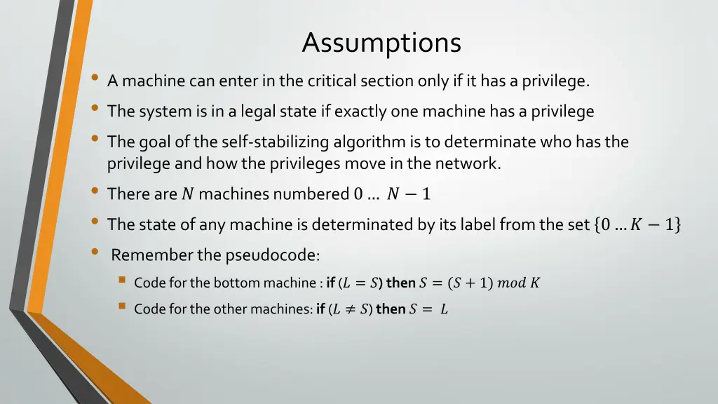 assumptions 1