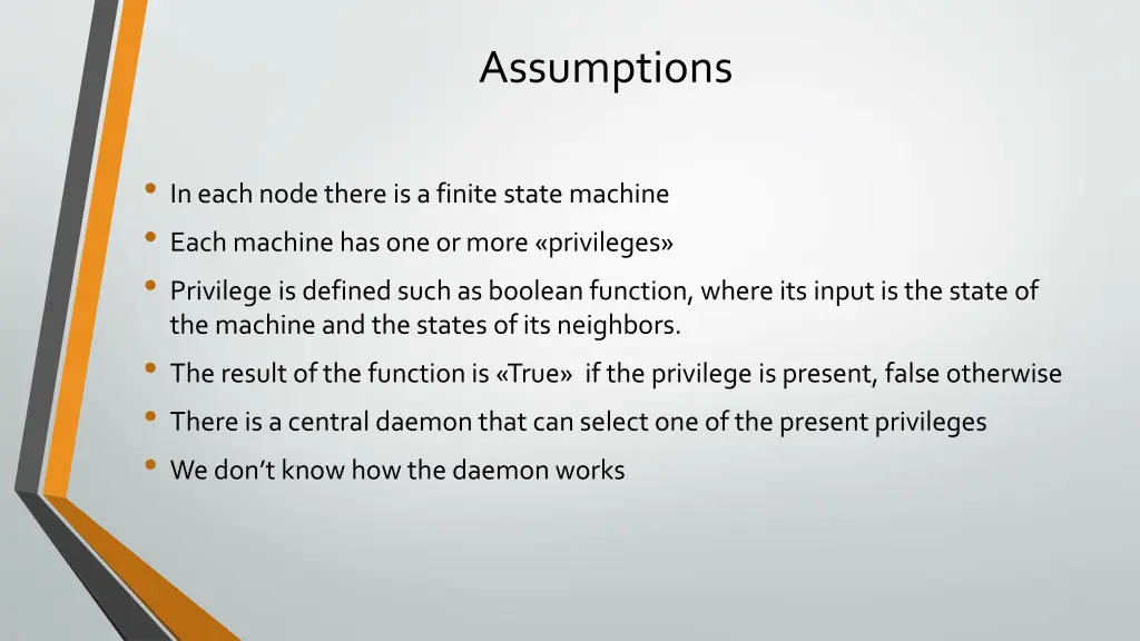 assumptions