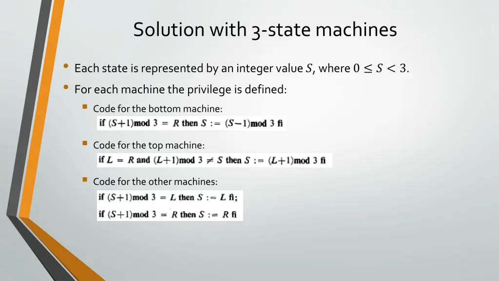 solution with 3 state machines