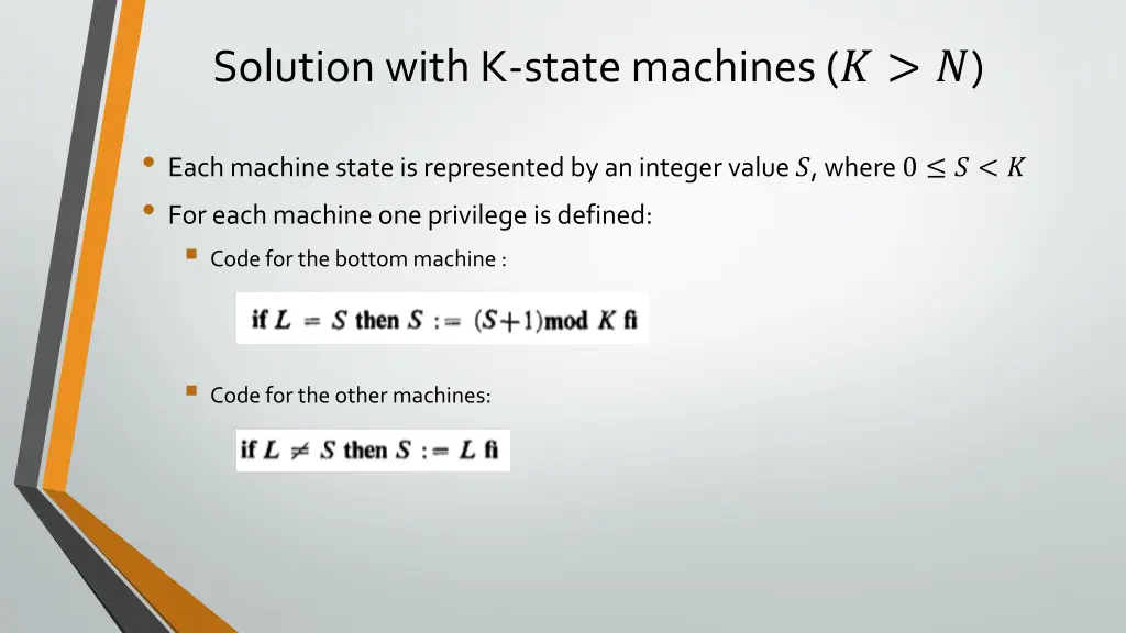 solution with k state machines