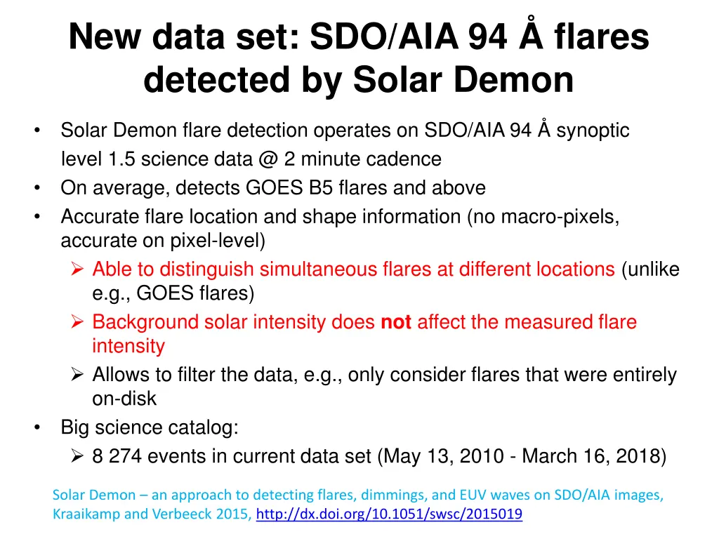 new data set sdo aia 94 flares detected by solar