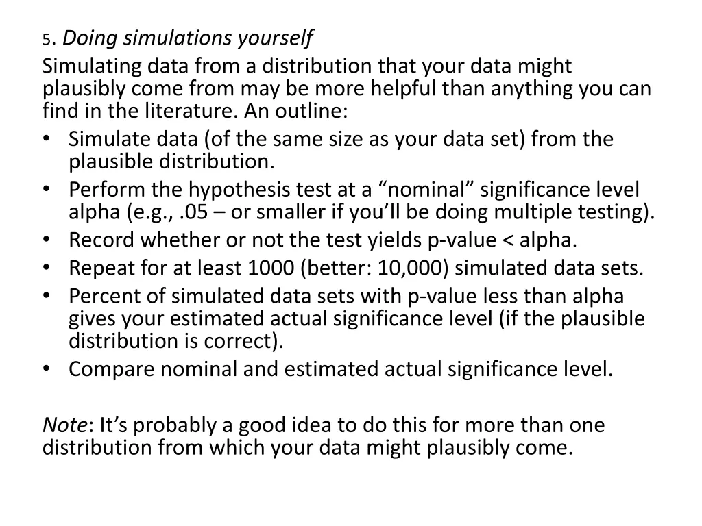 5 doing simulations yourself simulating data from