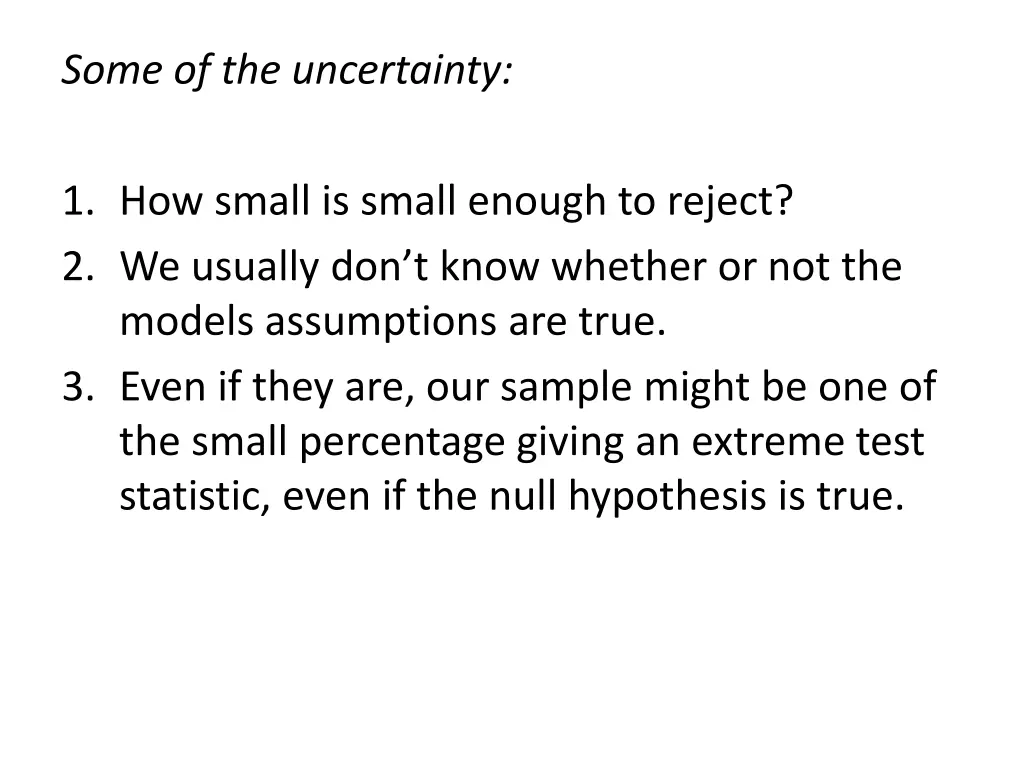 some of the uncertainty