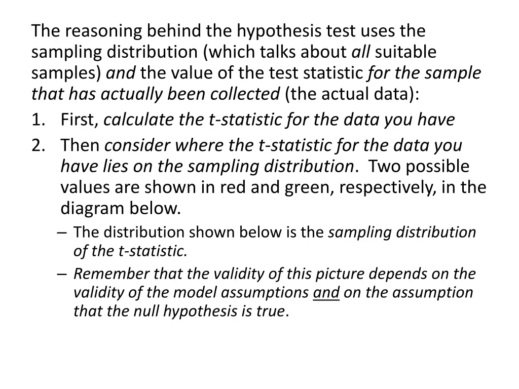 the reasoning behind the hypothesis test uses