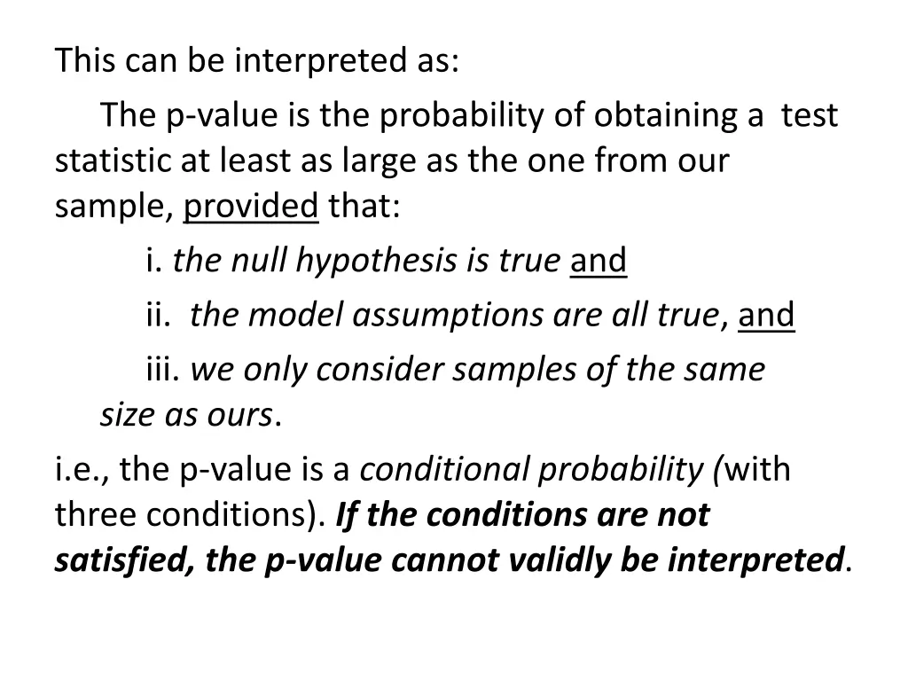 this can be interpreted as the p value