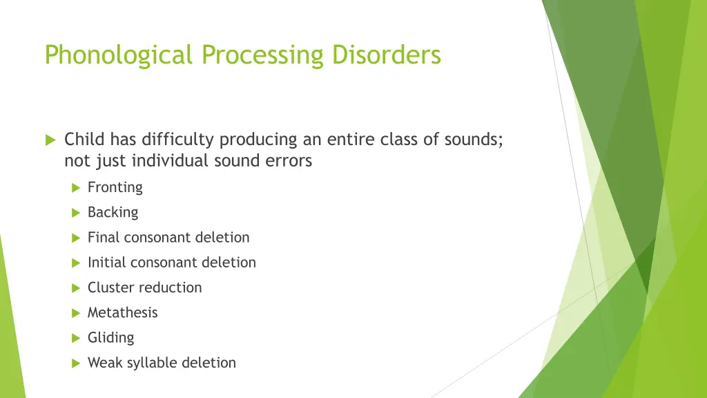 phonological processing disorders