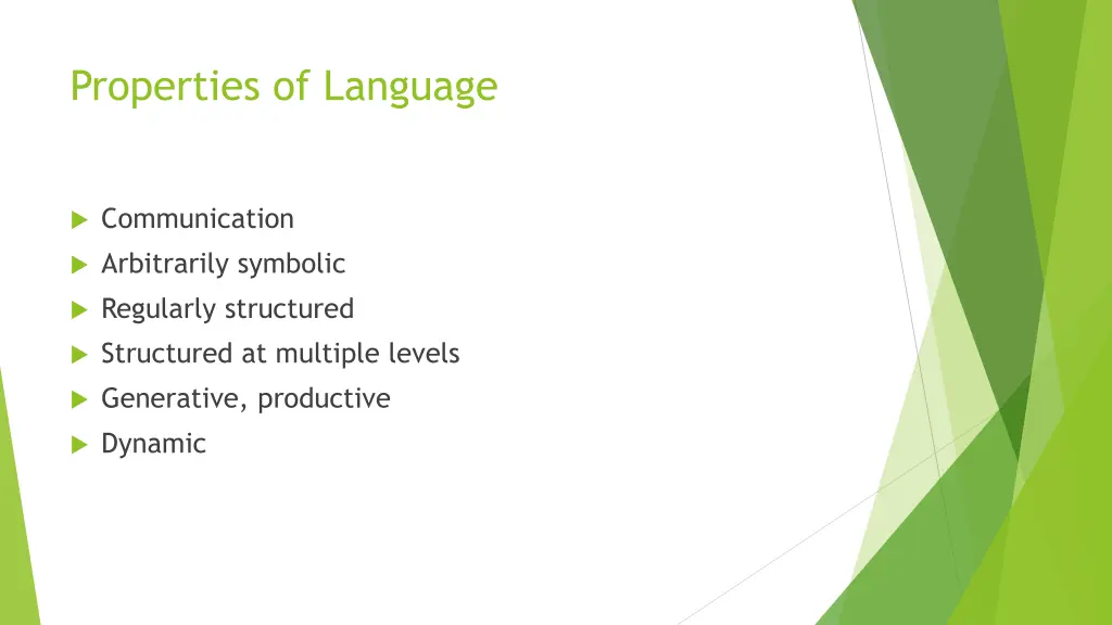 properties of language