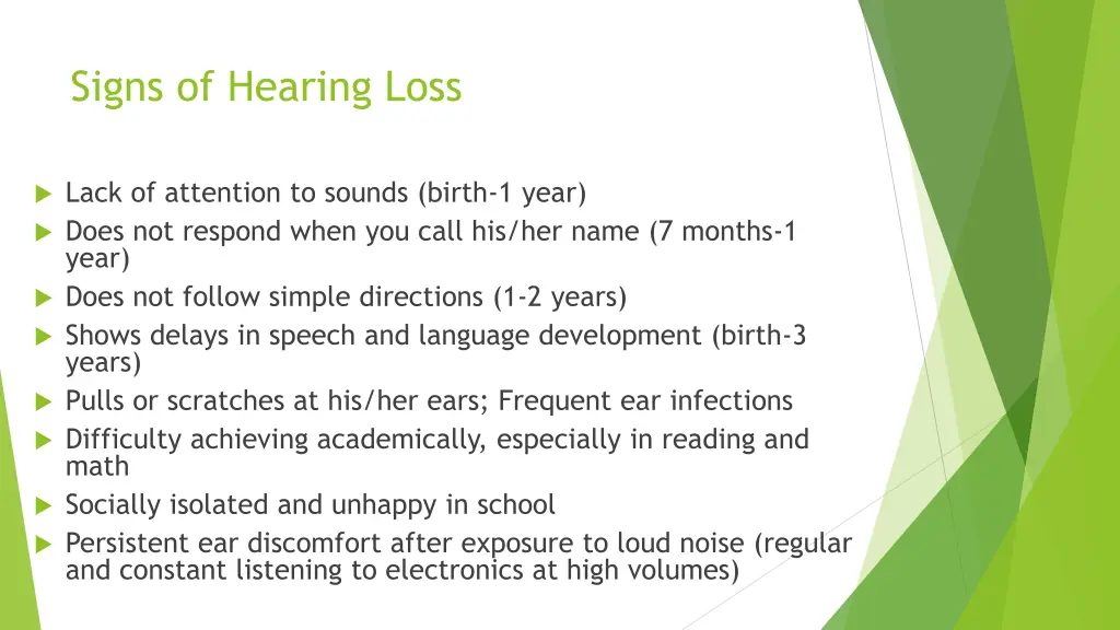 signs of hearing loss