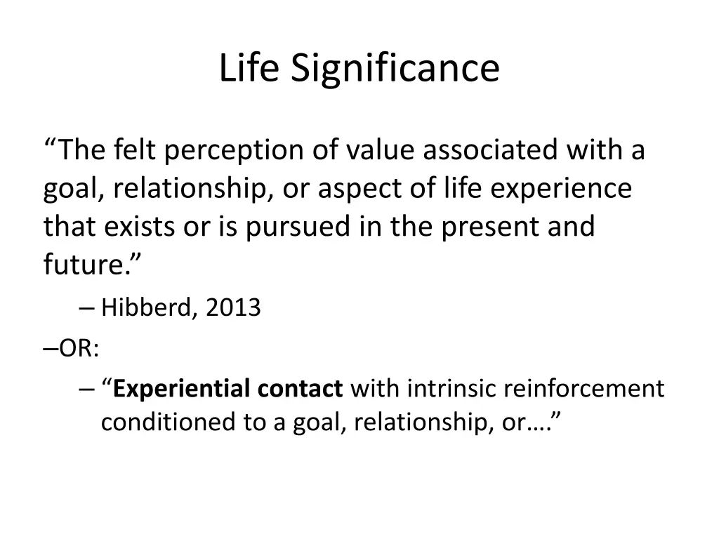 life significance 2