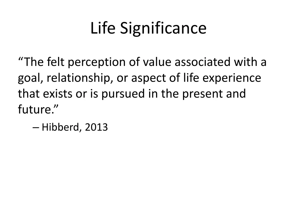 life significance