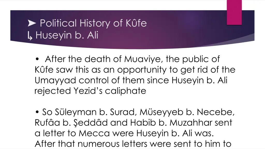 political history of k fe huseyin b ali