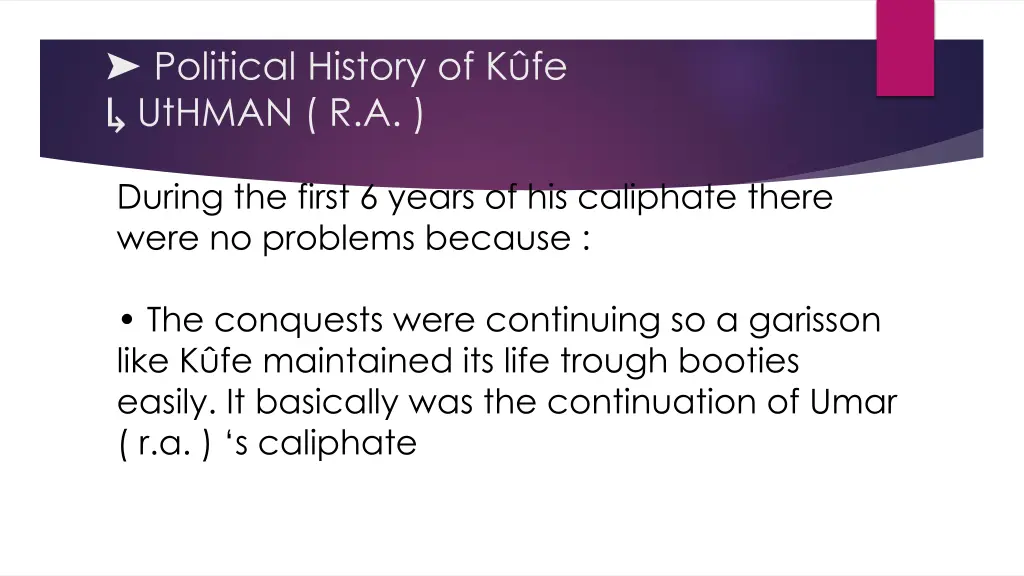 political history of k fe uthman r a