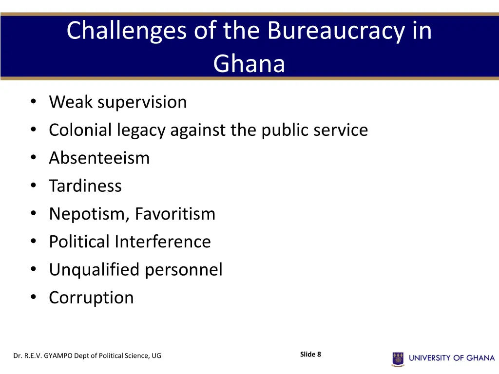 challenges of the bureaucracy in ghana