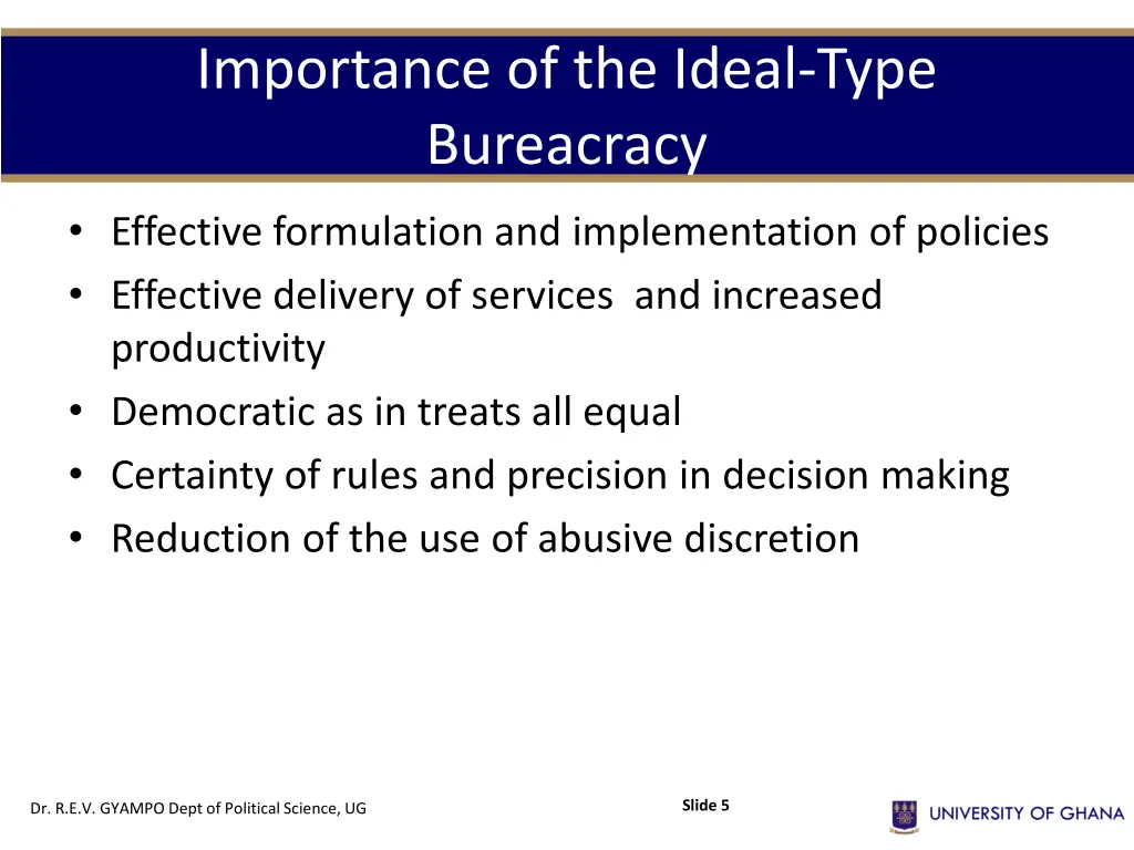 importance of the ideal type bureacracy