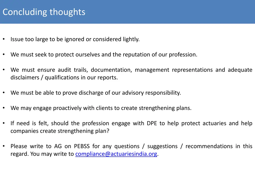 concluding thoughts