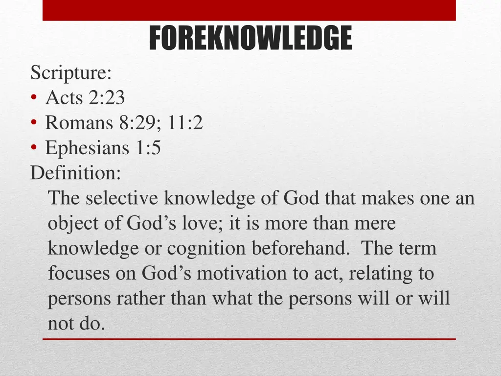 foreknowledge