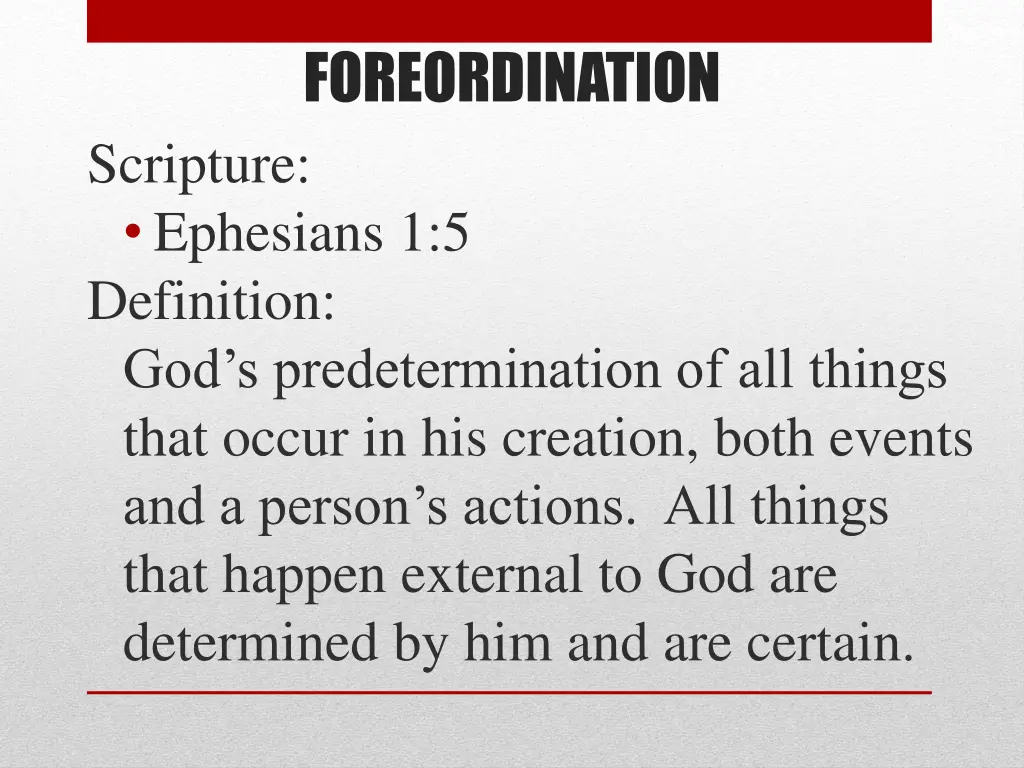 foreordination