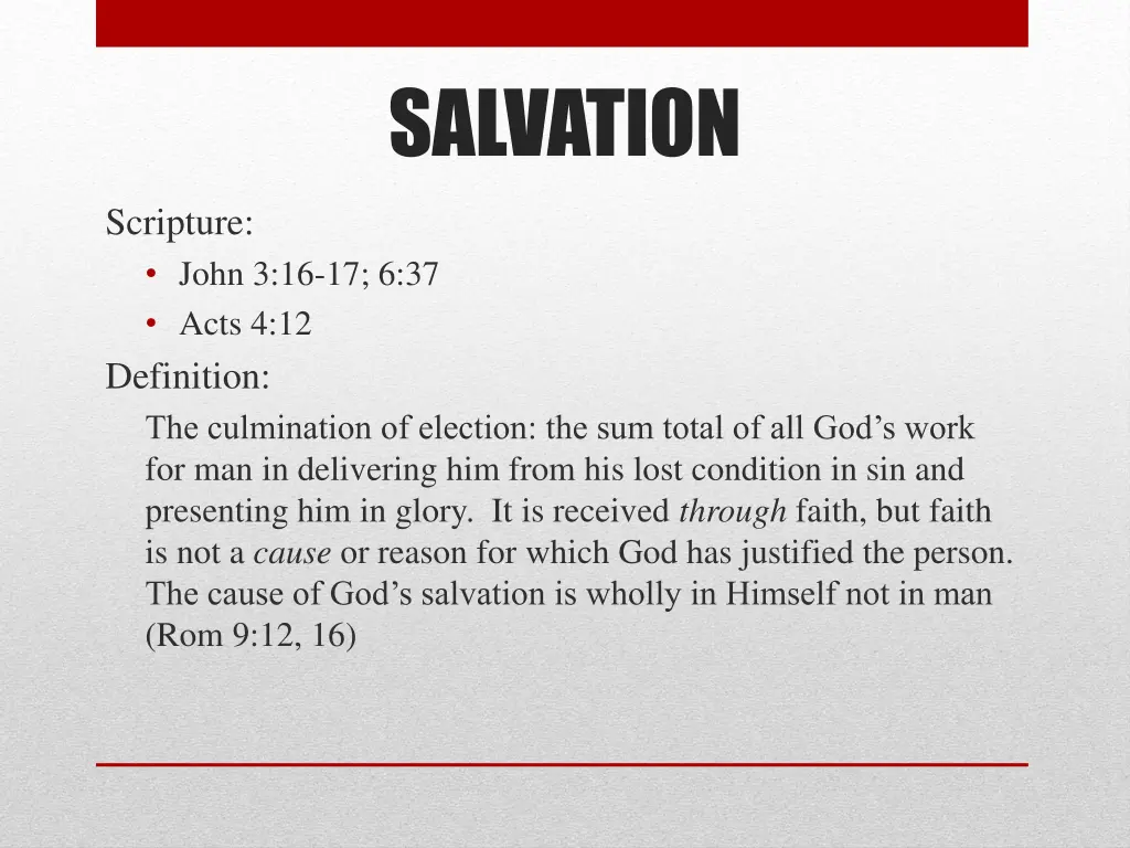salvation