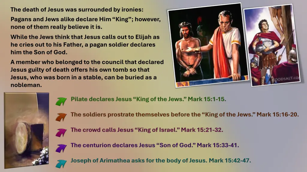 the death of jesus was surrounded by ironies