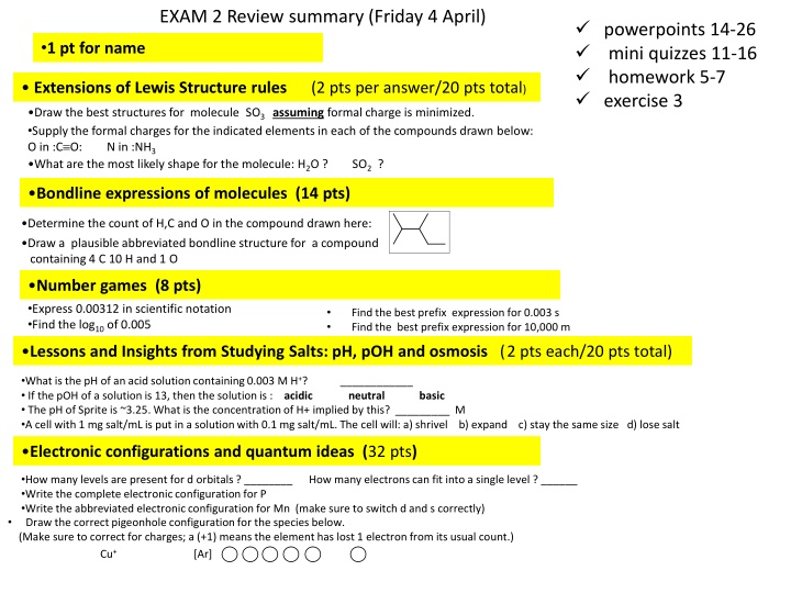 exam 2 review summary friday 4 april