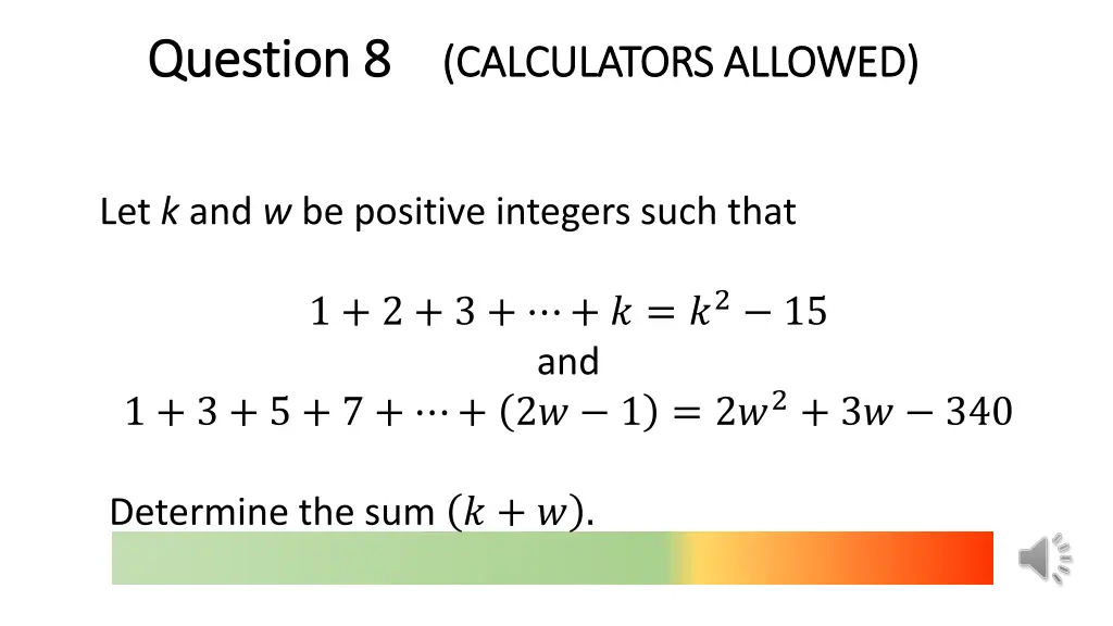 question 8 question 8 calculators allowed