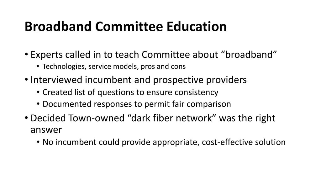 broadband committee education