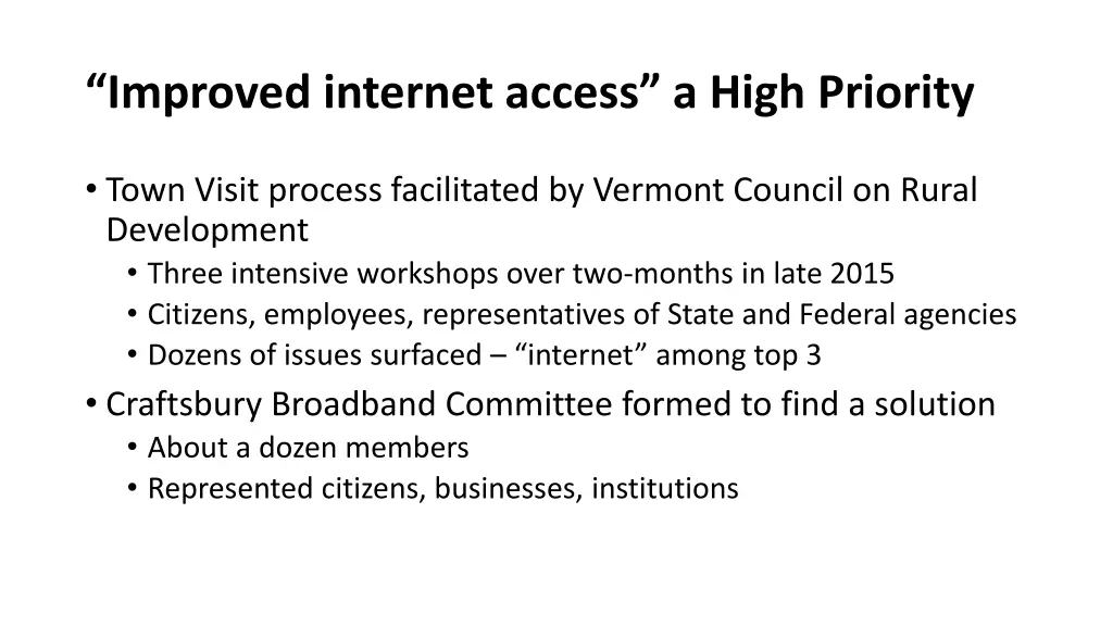 improved internet access a high priority